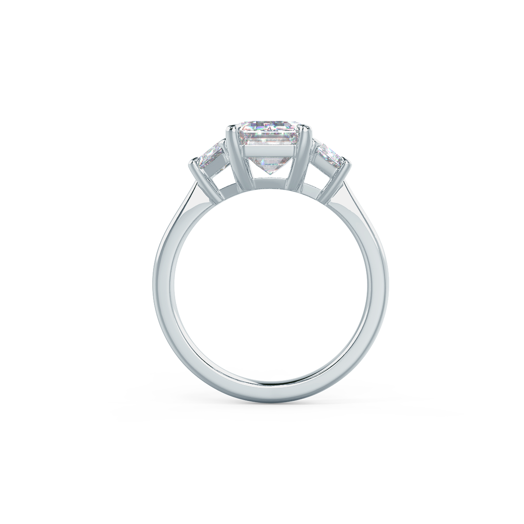 2.75 CT Emerald Moissanite Three Stones Engagement Ring