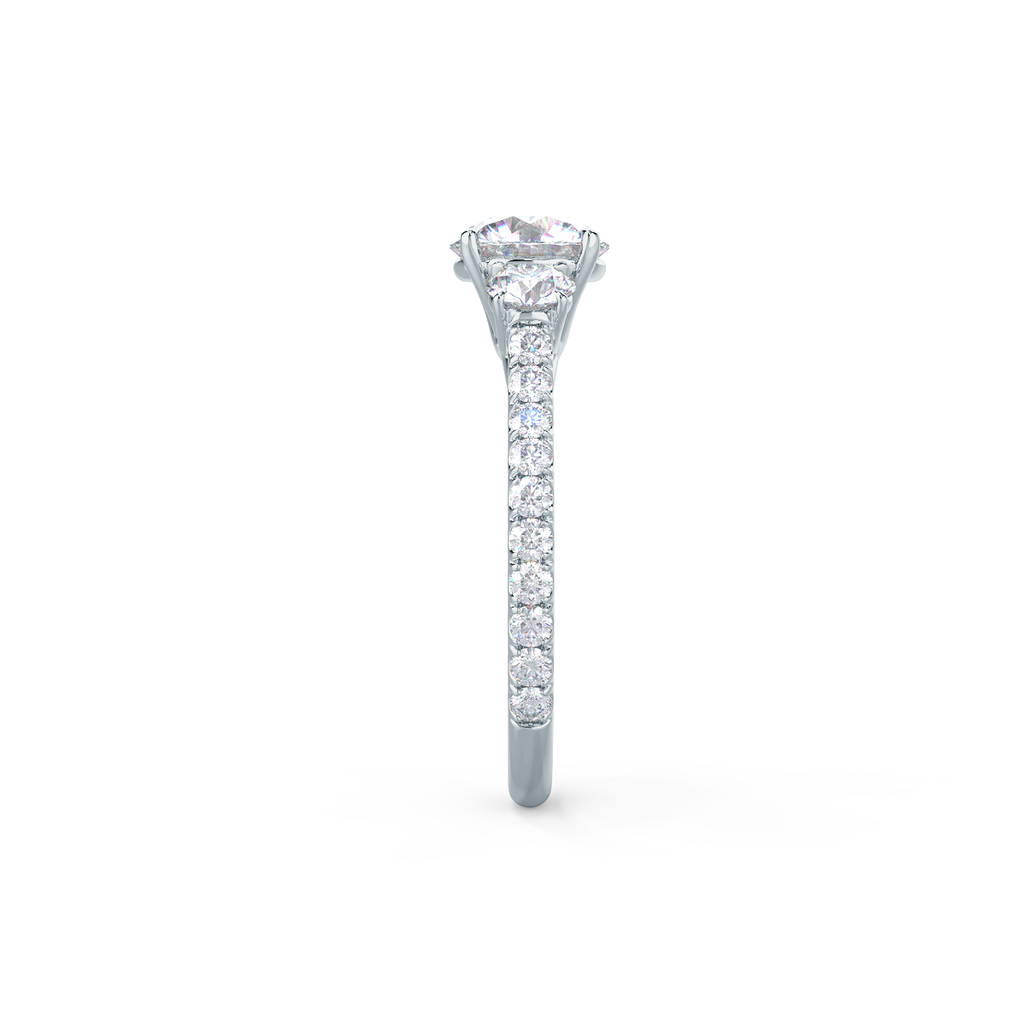 2.0 CT Round Moissanite Three Stone Setting Engagement Ring