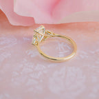 2.0 CT Emerald Moissanite Three Stones Engagement Ring