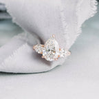 2.0 CT Pear Cut Moissanite Three Stone Engagement Ring