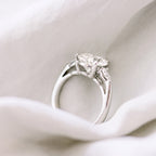 2.0 CT Pear Cut Moissanite Three Stone Engagement Ring