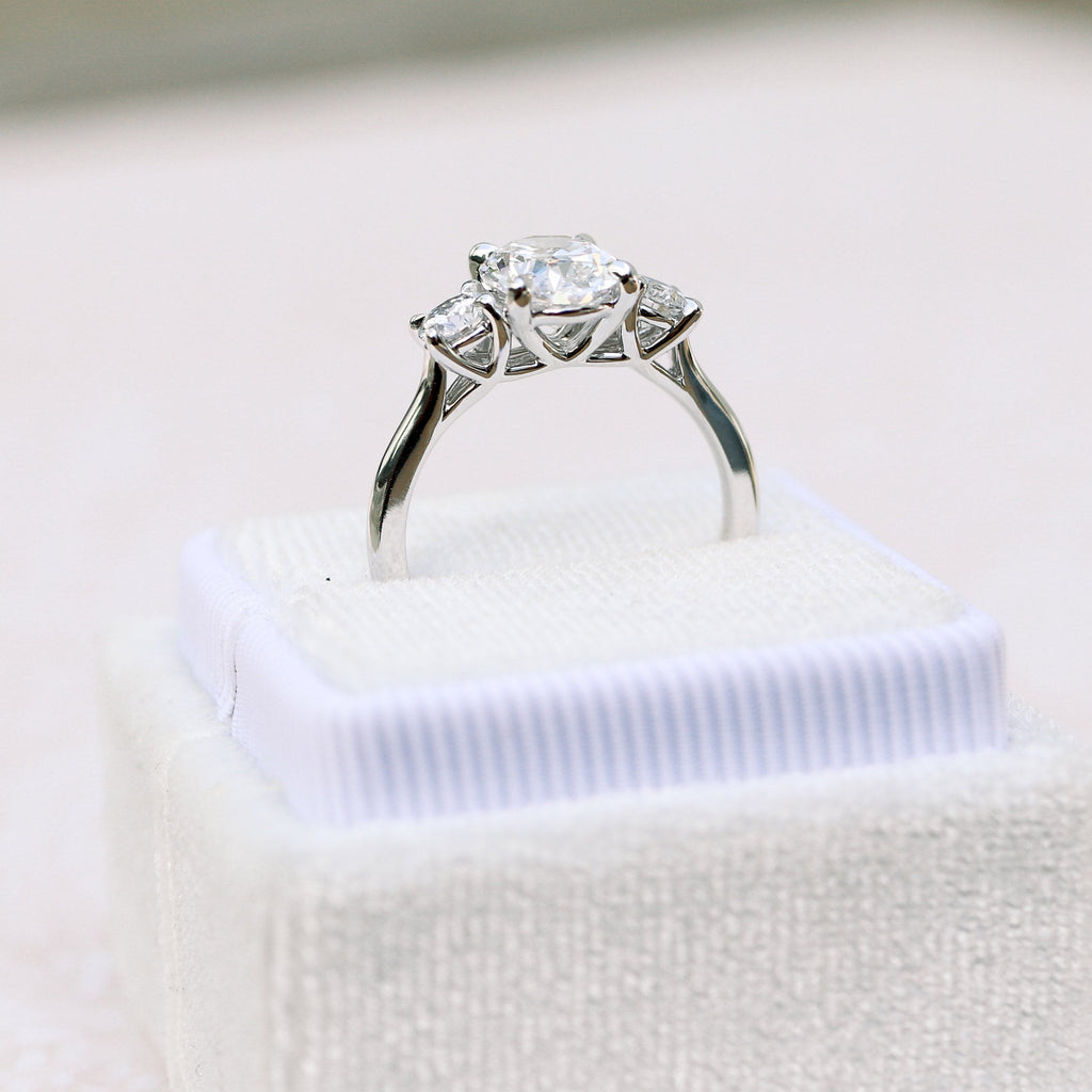 1.50 CT Oval Cut Moissanite Three Stone Engagement Ring