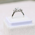 1.50 CT Oval Cut Moissanite Three Stone Engagement Ring