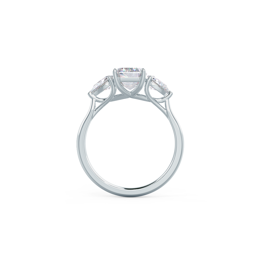 2.0 CT Radiant Cut Moissanite Three Stone Engagement Ring
