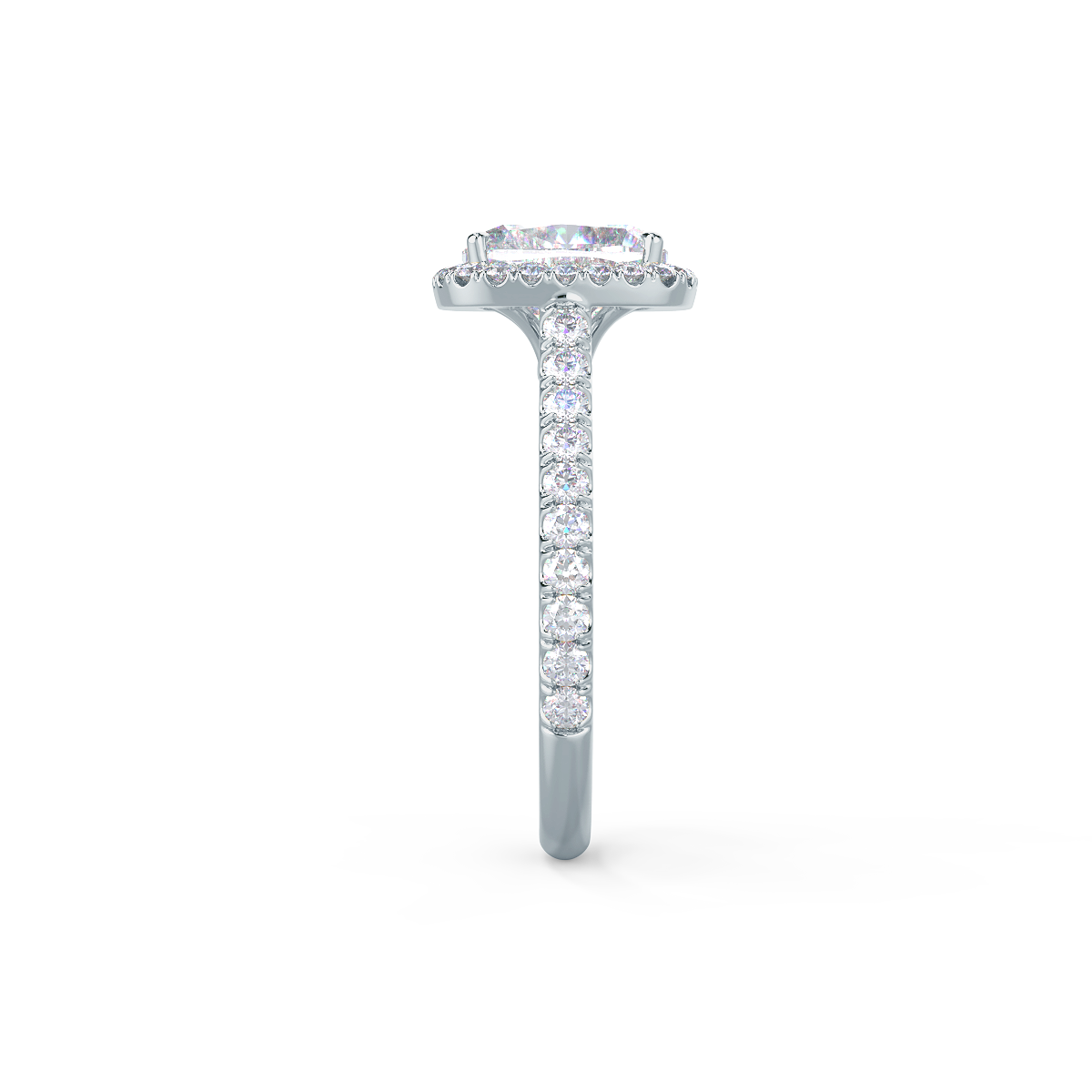 2.0 CT Cushion Cut Moissanite Halo Setting Engagement Ring