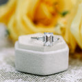 3.0 CT Emerald Cut Moissanite Three Stones Engagement Ring