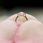 2.75 CT Emerald Moissanite Three Stones Engagement Ring