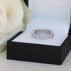 Emerald Cut Moissanite Diamond Full Eternity Wedding Band