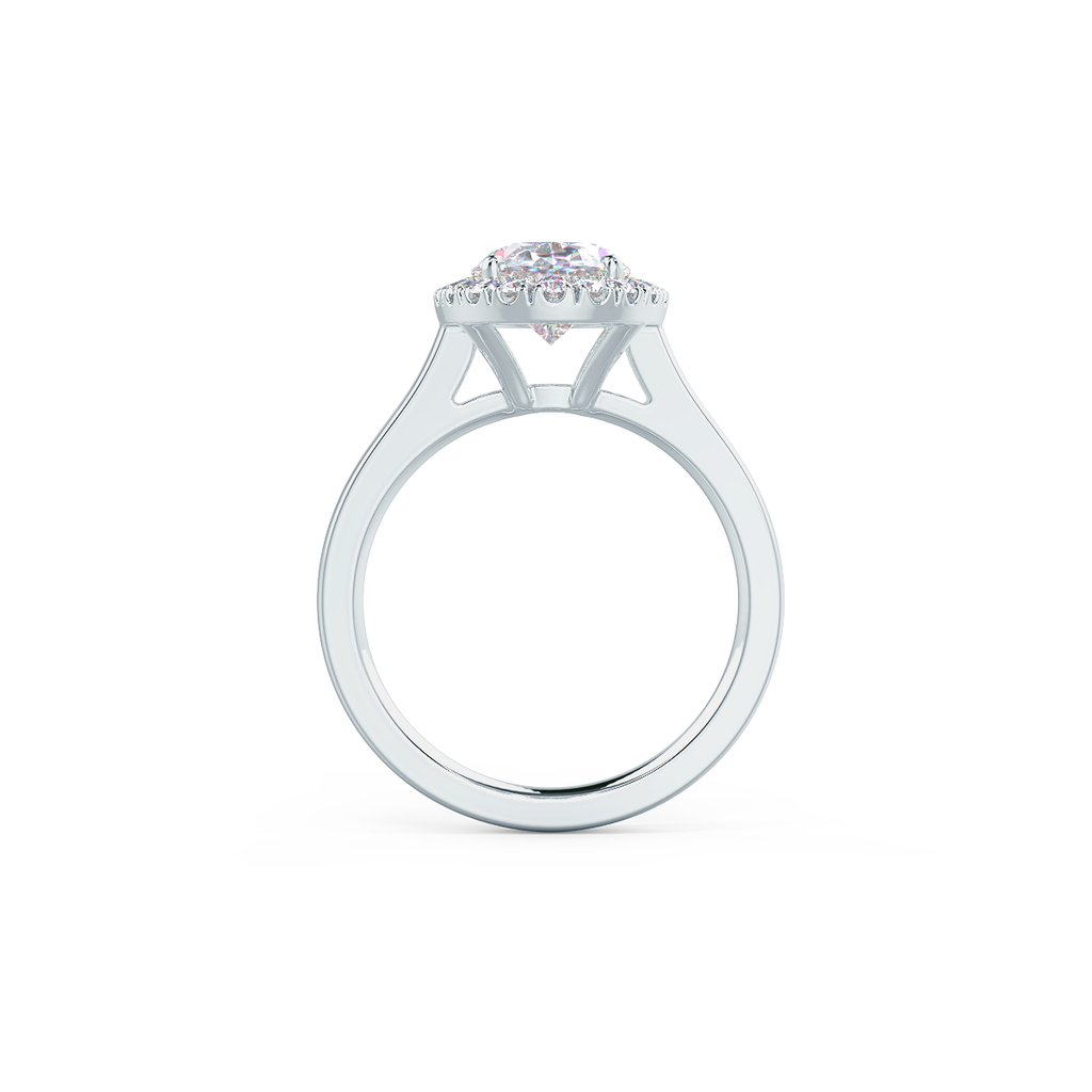 2.0 CT Oval Cut Moissanite Halo Engagement Ring