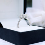 2.75 CT Emerald Moissanite Three Stones Pave Setting Engagement Ring