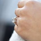 4.0 CT Radiant Cut Moissanite Three Stones Engagement Ring