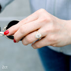 2.0 CT Oval Cut Moissanite Halo Engagement Ring