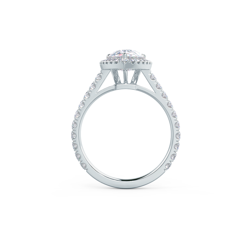 2.0 CT Pear Cut Moissanite Halo Setting Engagement Ring