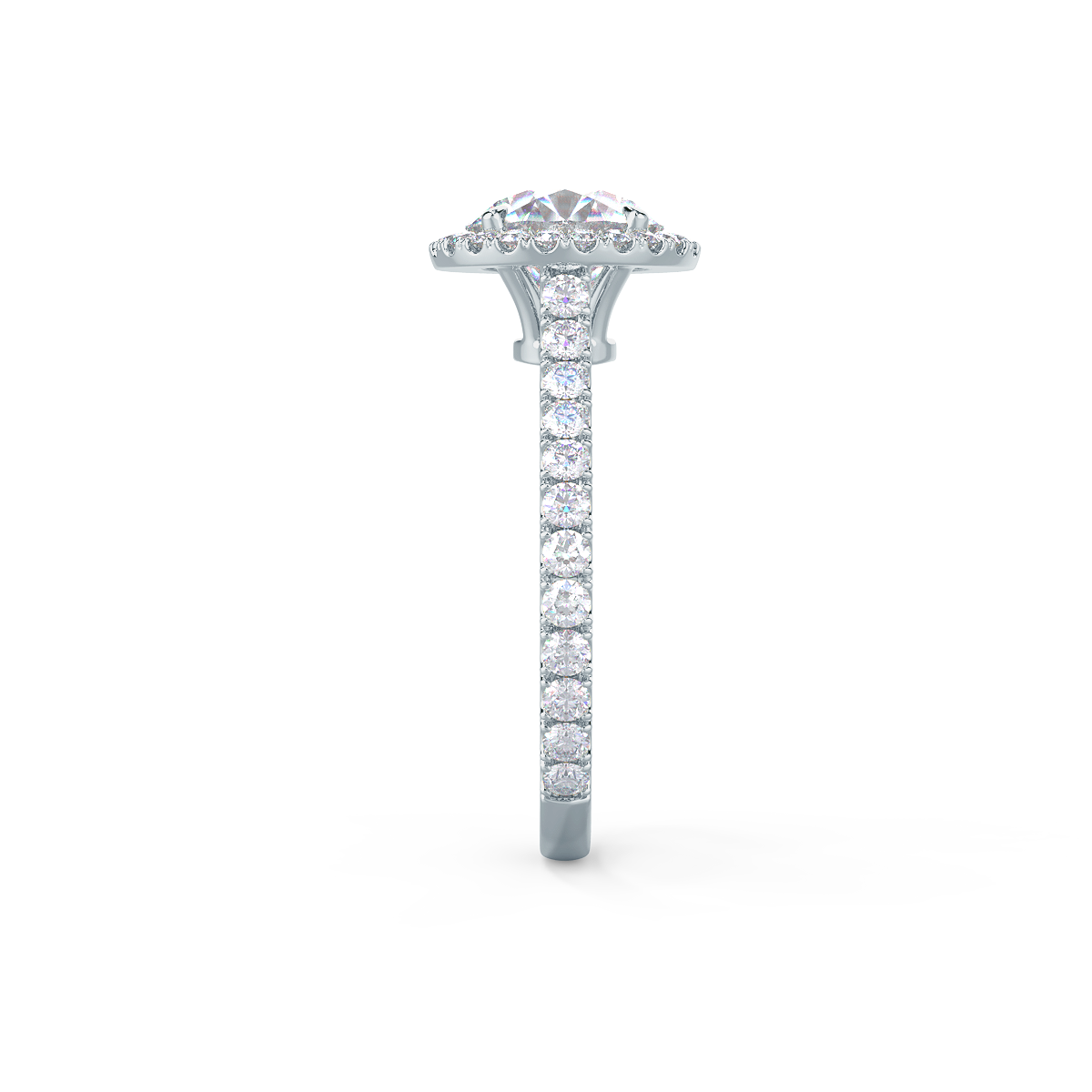 2.25 CT Round Brilliant Cut Moissanite Halo Setting Engagement Ring