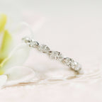 Marquise Cut Moissanite Full Eternity Wedding Band