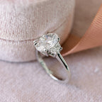 2.25 CT Oval Cut Moissanite Three Stones Engagement Ring