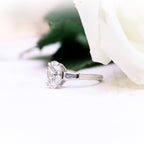 2.25 CT Oval Moissanite Three Stone Stones Engagement Ring