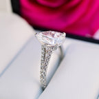 2.50 CT Pear Moissanite Halo Style Engagement Ring