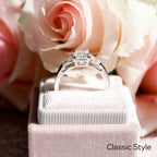 2.0 CT Radiant Cut Moissanite Three Stone Engagement Ring
