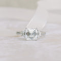 2.0 CT Asscher Cut Moissanite Three Stones Engagement Ring