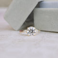 2.0 CT Round Cut Moissanite Three Stones Engagement Ring