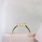 2.25 CT Oval Cut Moissanite Three Stones Engagement Ring