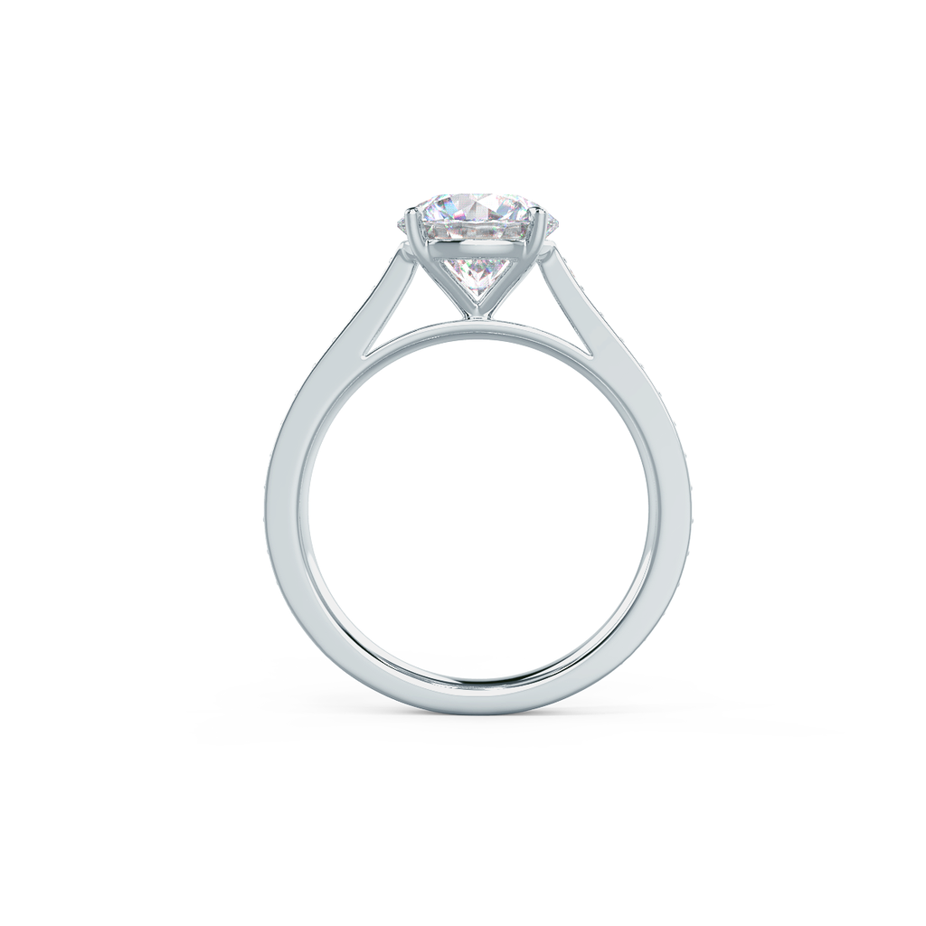 2.50 CT Round Moissanite Pave Setting Engagement Ring