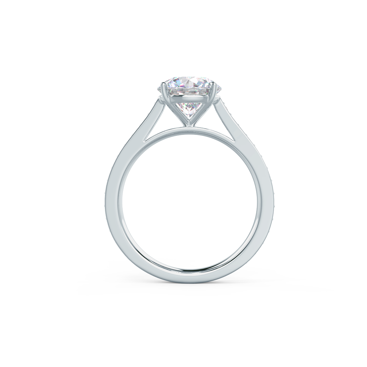 2.50 CT Round Moissanite Pave Setting Engagement Ring