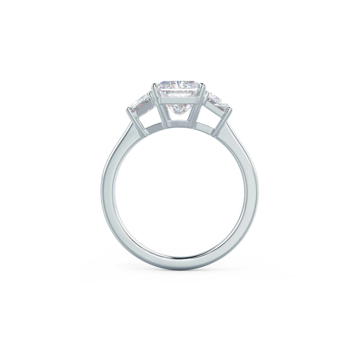 2.50 CT Radiant Moissanite Three Stones Engagement Ring