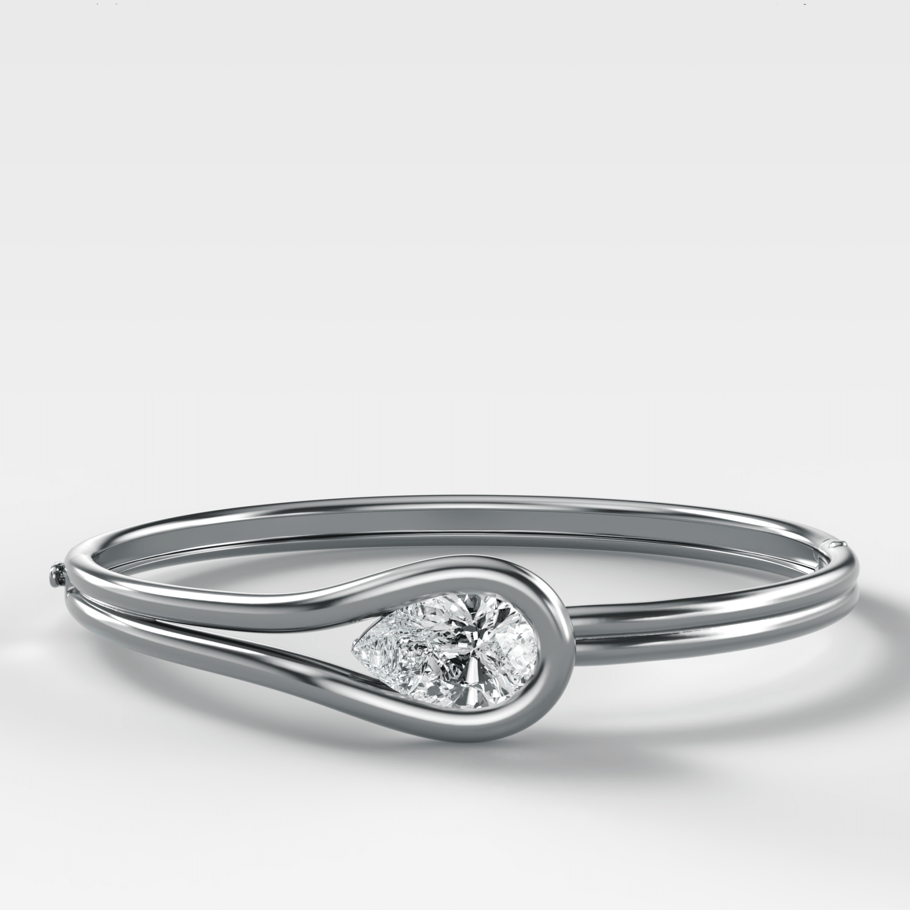 Lasso Bangle with Pear Cut Diamond