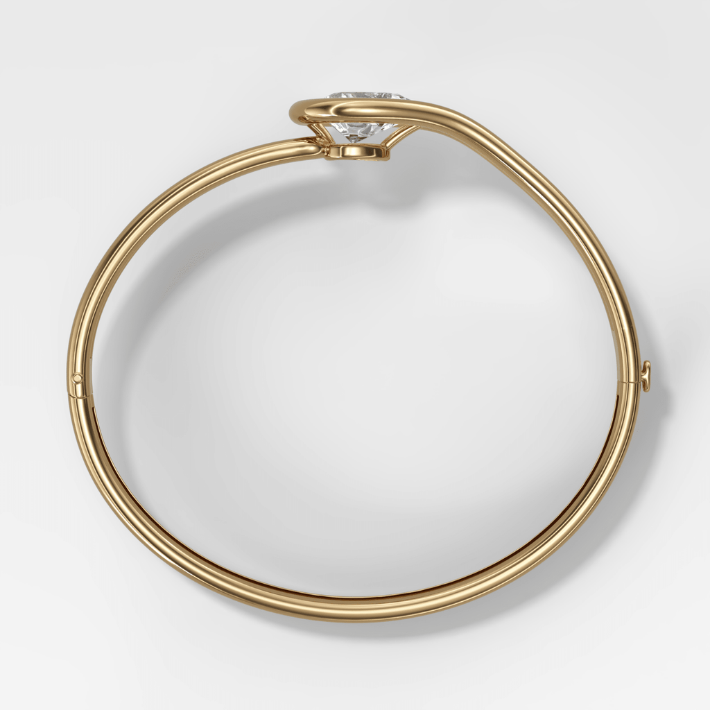 Lasso Bangle with Pear Cut Diamond