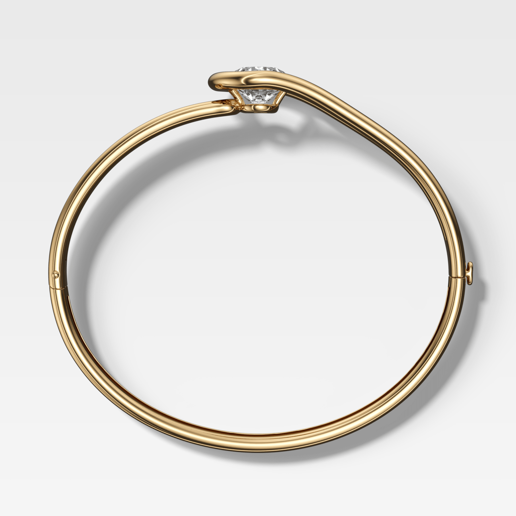 Lasso Bangle with Round Cut Diamond