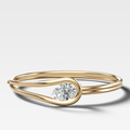 Lasso Bangle with Tilted Pear Cut Diamond