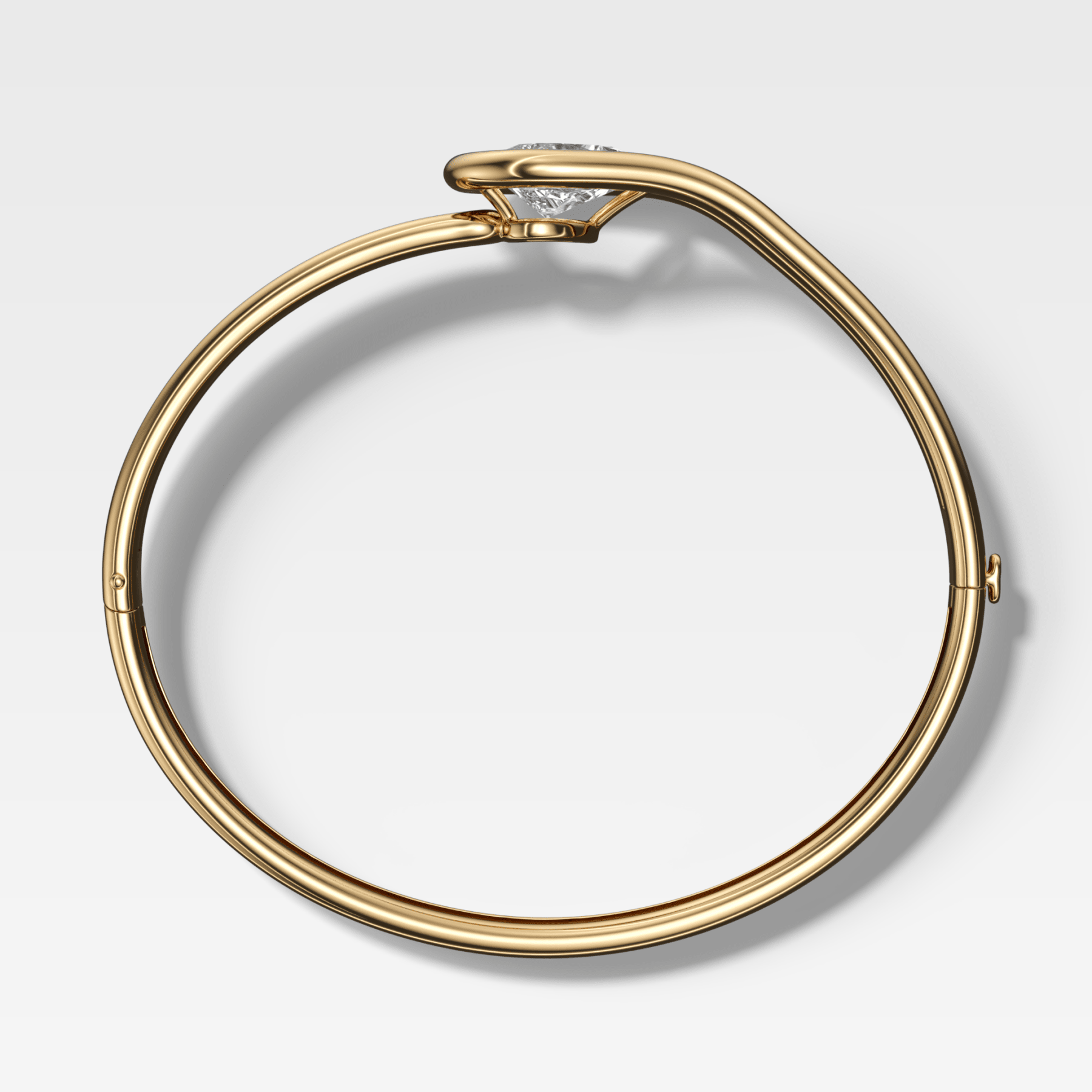 Lasso Bangle with Tilted Pear Cut Diamond