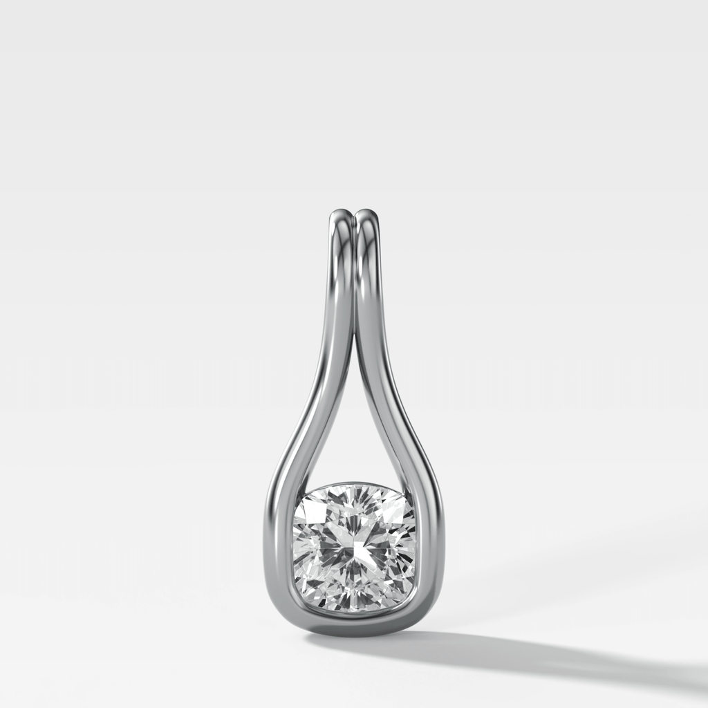 Lasso Cushion Diamond Pendant