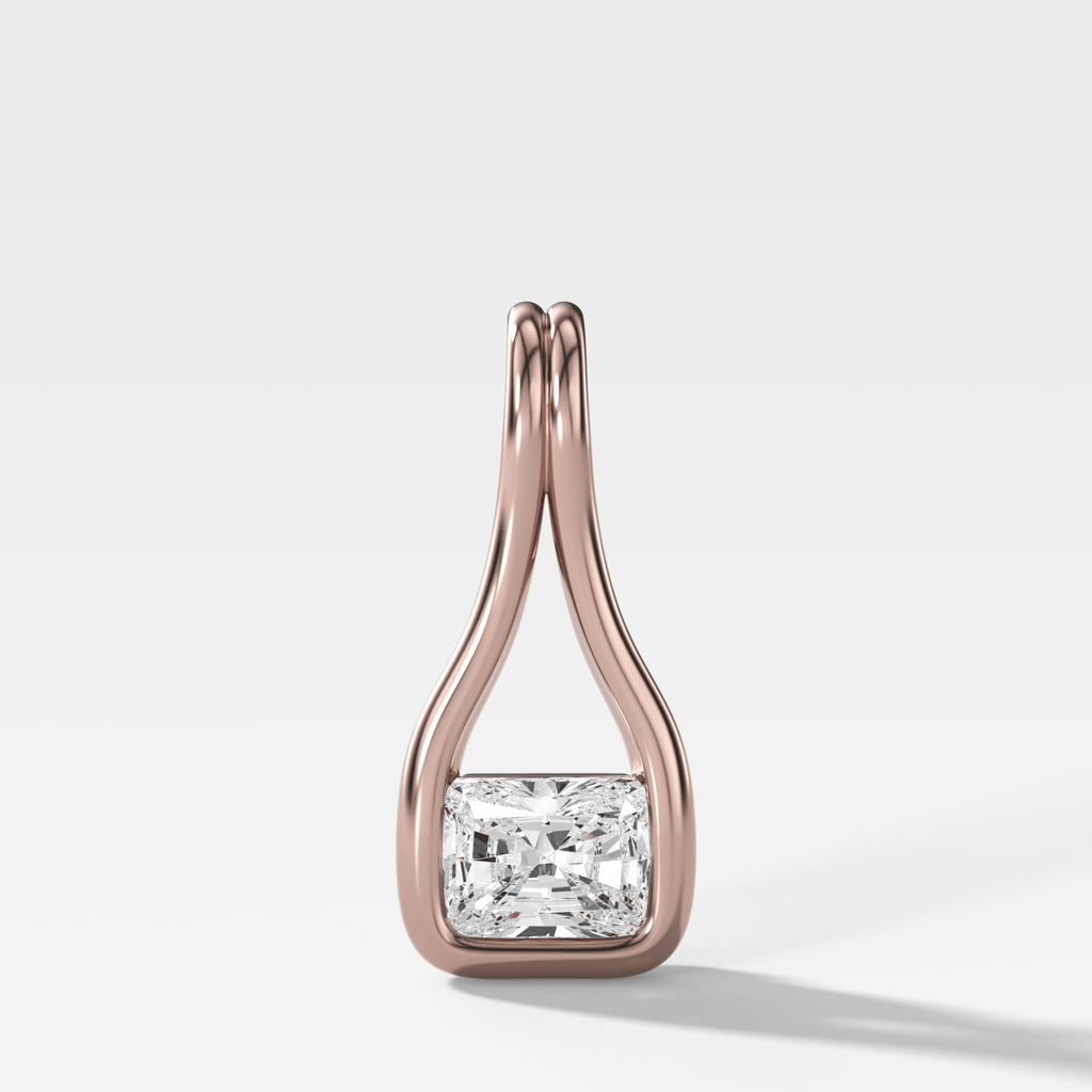 Lasso East West Elongated Radiant Diamond Pendant