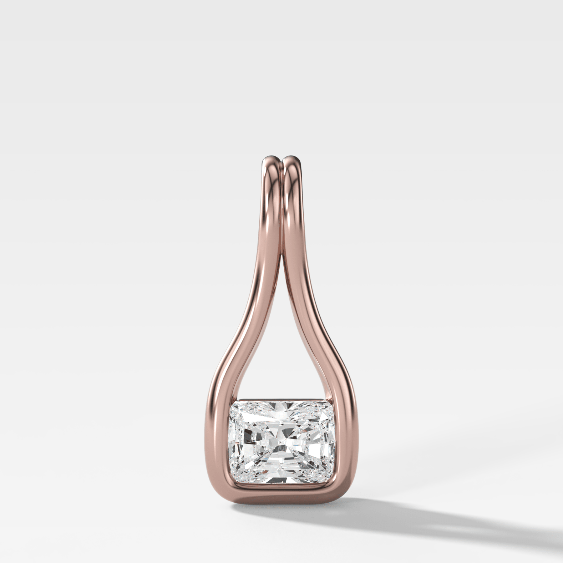 Lasso East West Elongated Radiant Diamond Pendant