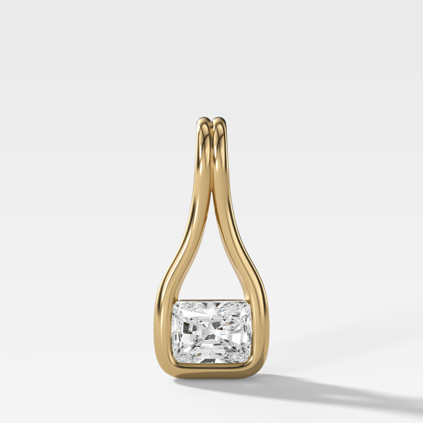 Lasso East West Elongated Radiant Diamond Pendant