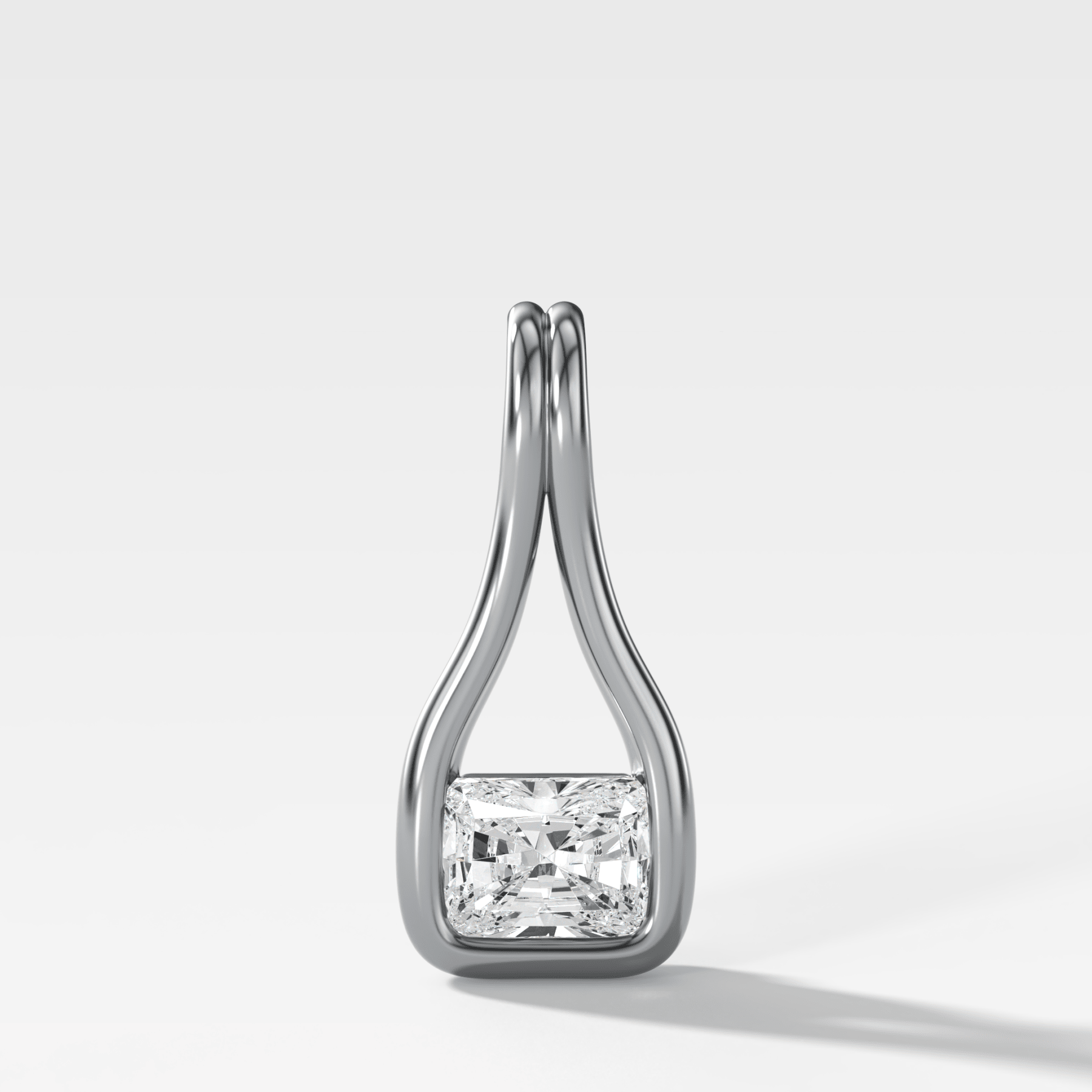 Lasso East West Elongated Radiant Diamond Pendant