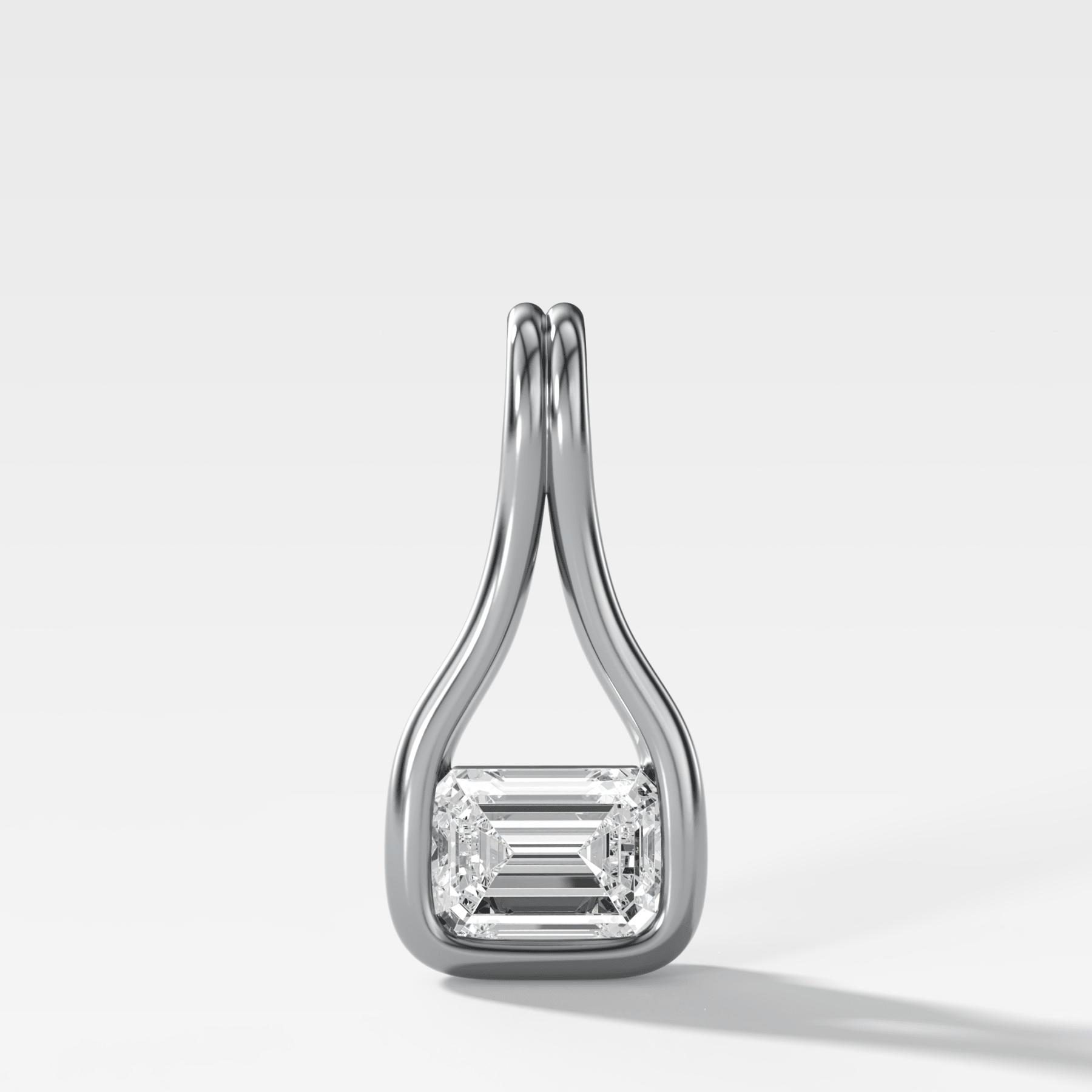 Lasso East West Emerald Diamond Pendant