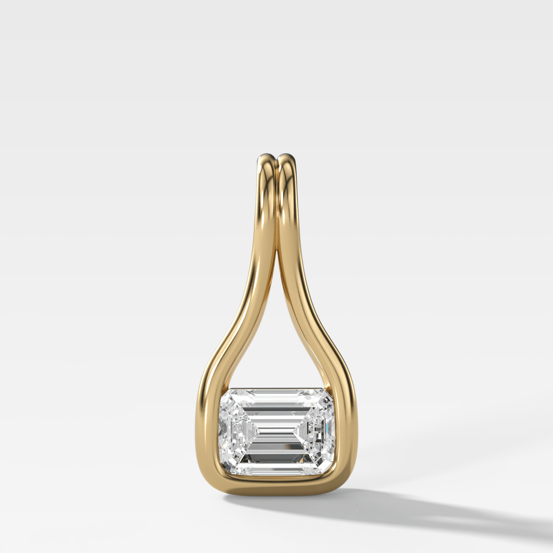 Lasso East West Emerald Diamond Pendant