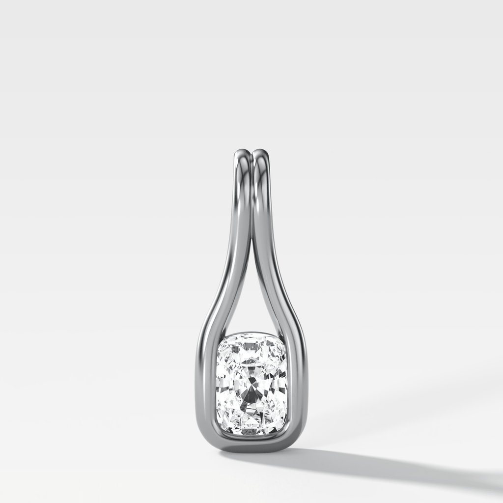 Lasso Elongated Cushion Diamond Pendant