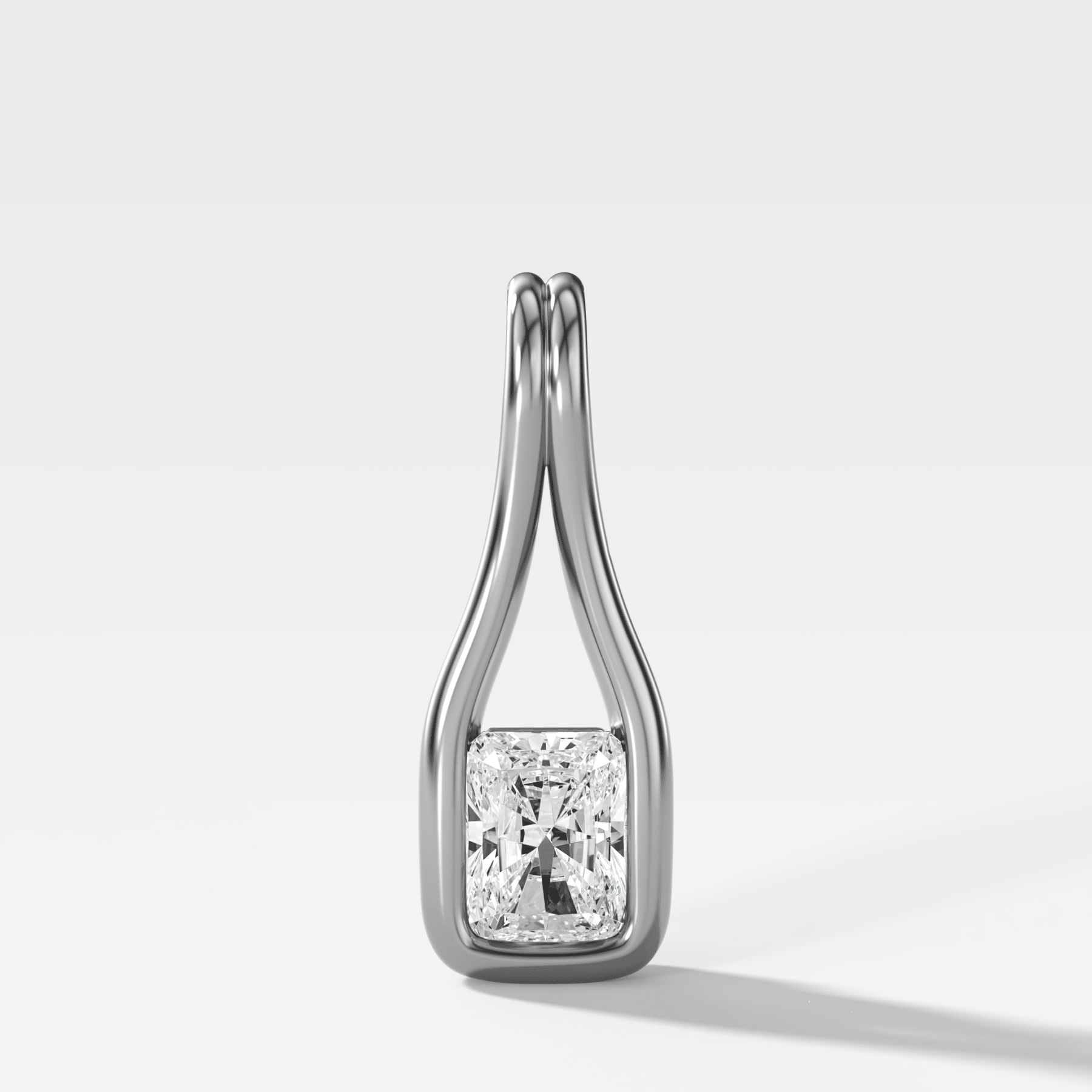 Lasso Elongated Radiant Diamond Pendant