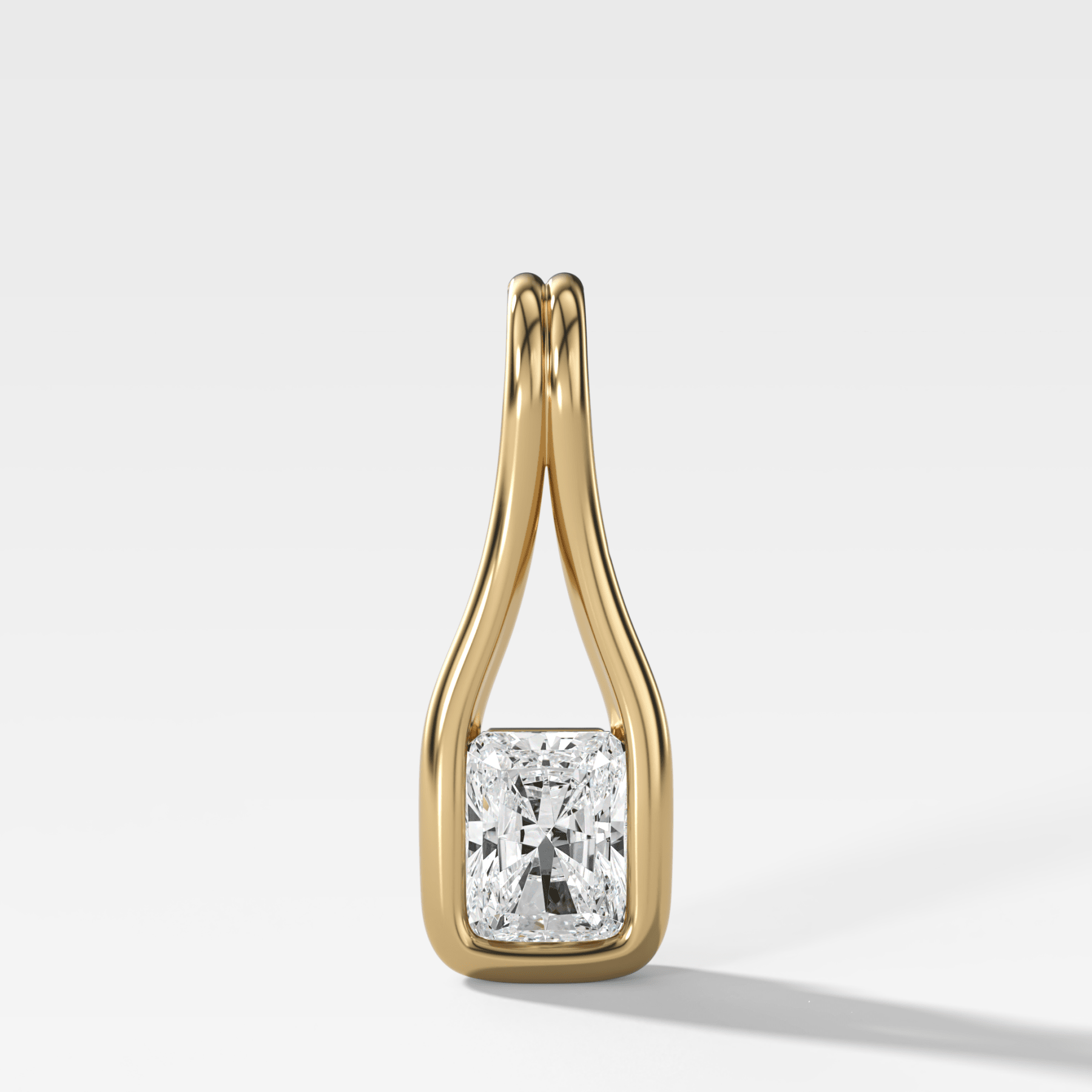 Lasso Elongated Radiant Diamond Pendant