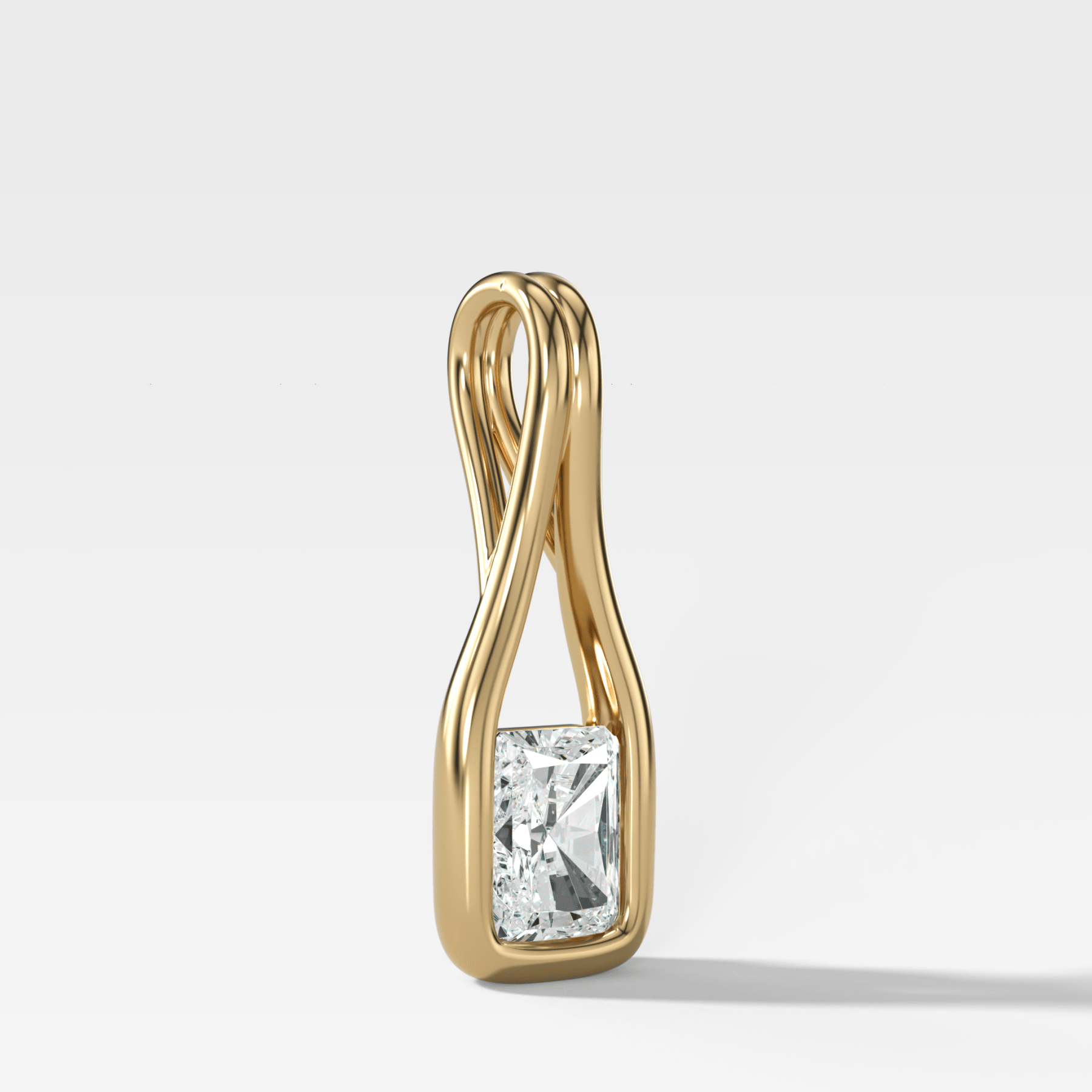 Lasso Elongated Radiant Diamond Pendant