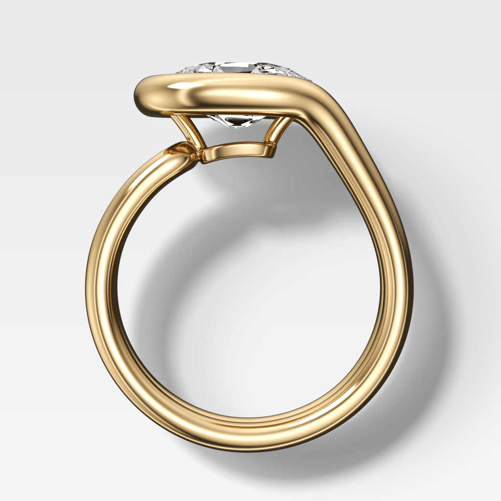 Lasso Engagement Ring with Elongated Old Mine Cut Diamond