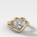 Lasso Engagement Ring with Heart Cut Diamond