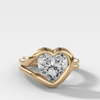 Lasso Engagement Ring with Heart Cut Diamond