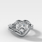Lasso Engagement Ring with Heart Cut Diamond