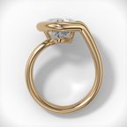 Lasso Engagement Ring with Heart Cut Diamond